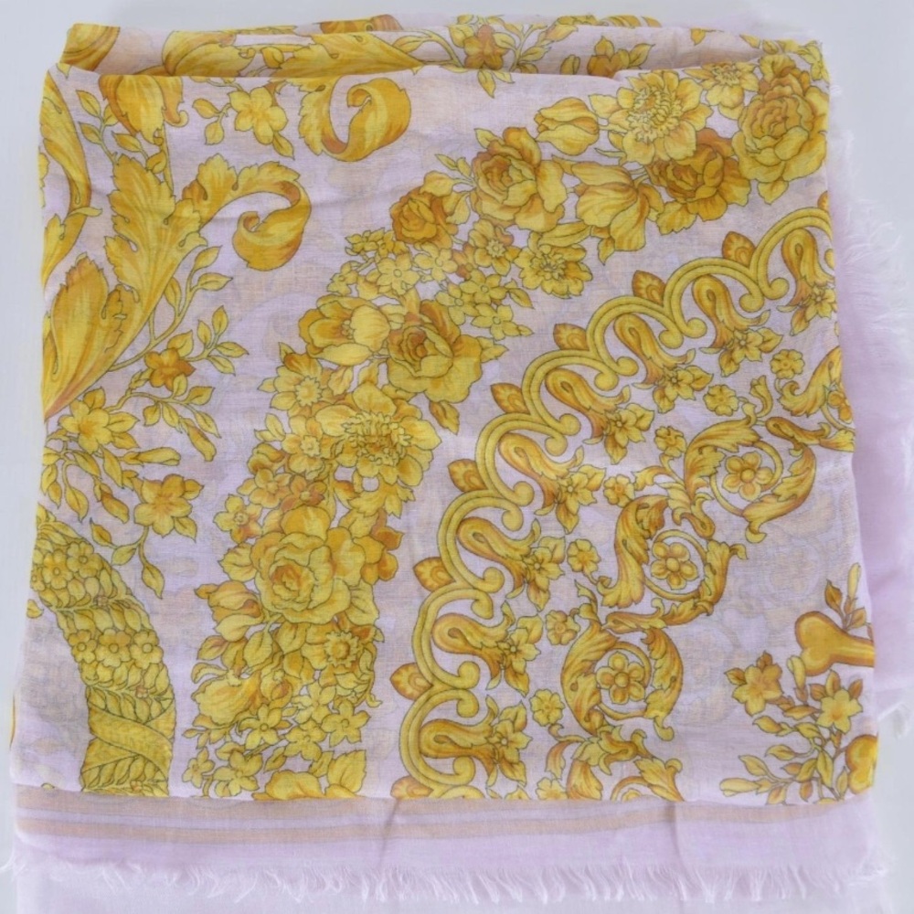 Versace large square scarf Baroque Skull print NWT